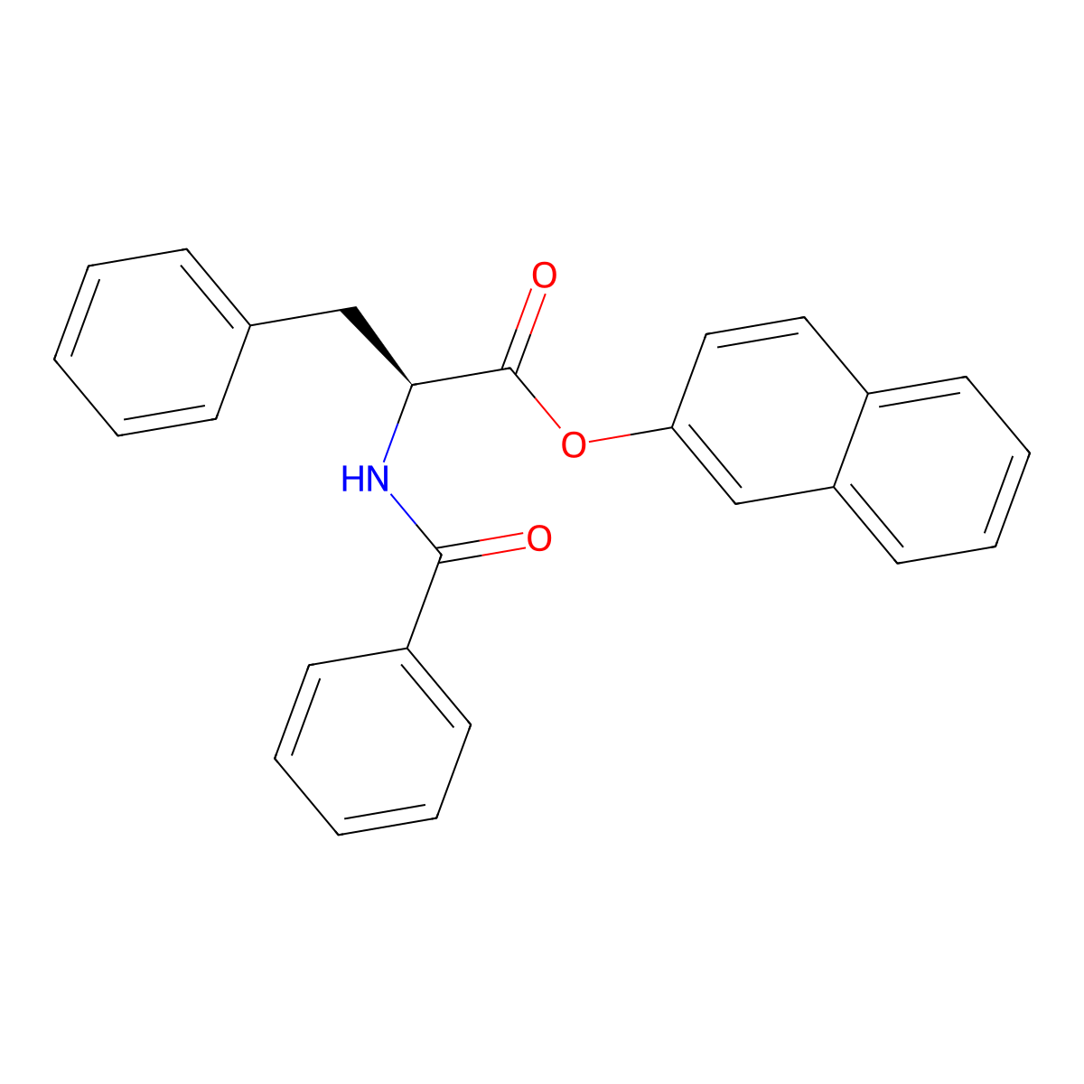 N-Benzoyl-L-phenylalanine 2-naphthalenyl ester molecular structure, CAS 15873-25-3