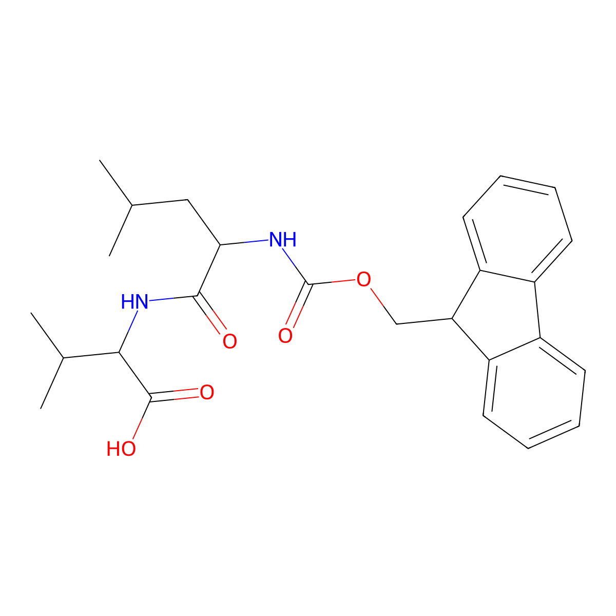 N-[(9H-Fluoren-9-ylmethoxy)carbonyl]-L-leucyl-L-valine molecular structure, CAS 158739-04-9