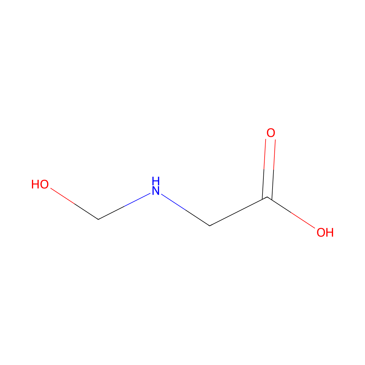 N-(Hydroxymethyl)glycine molecular structure, CAS 15874-34-7