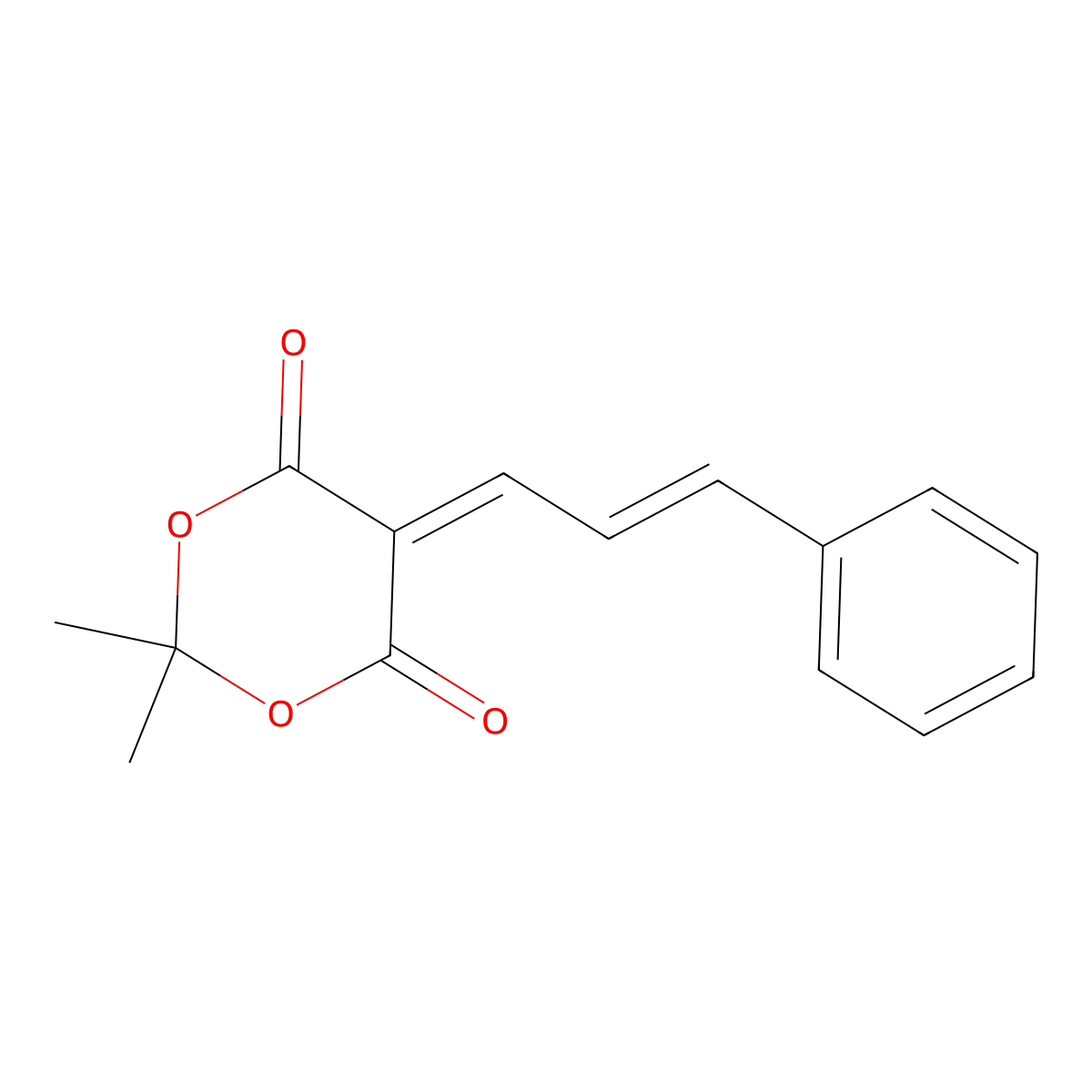 2,2-Dimethyl-5-(3-phenyl-2-propenylidene)-1,3-dioxane-4,6-dione molecular structure, CAS 15875-47-5