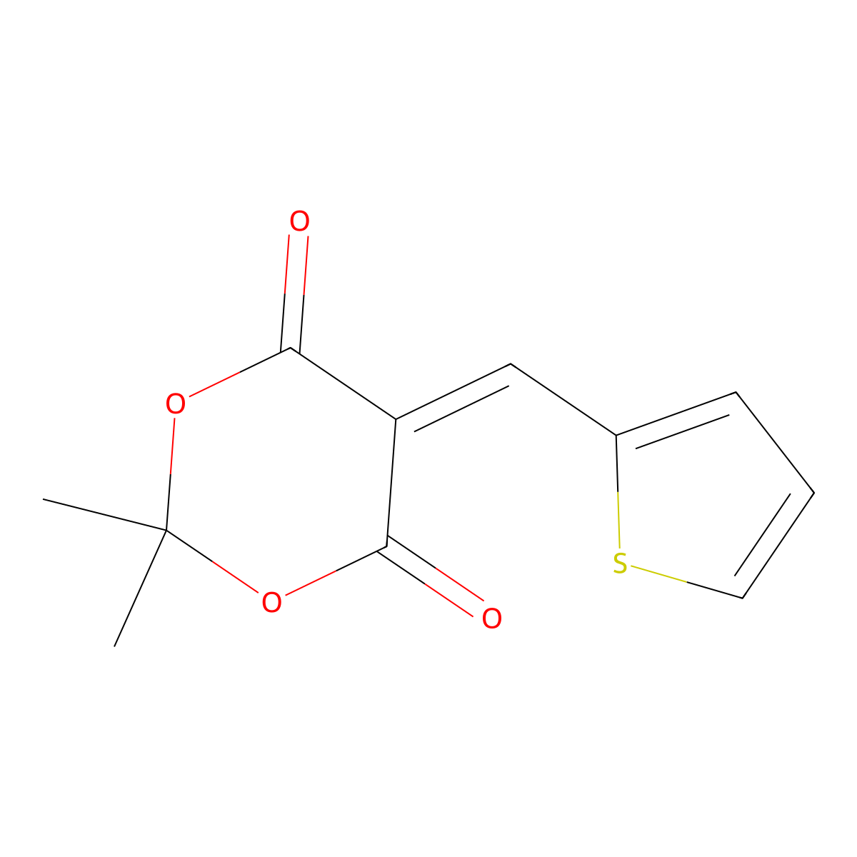 2,2-Dimethyl-5-(2-thienylmethylene)-1,3-dioxane-4,6-dione molecular structure, CAS 15875-50-0
