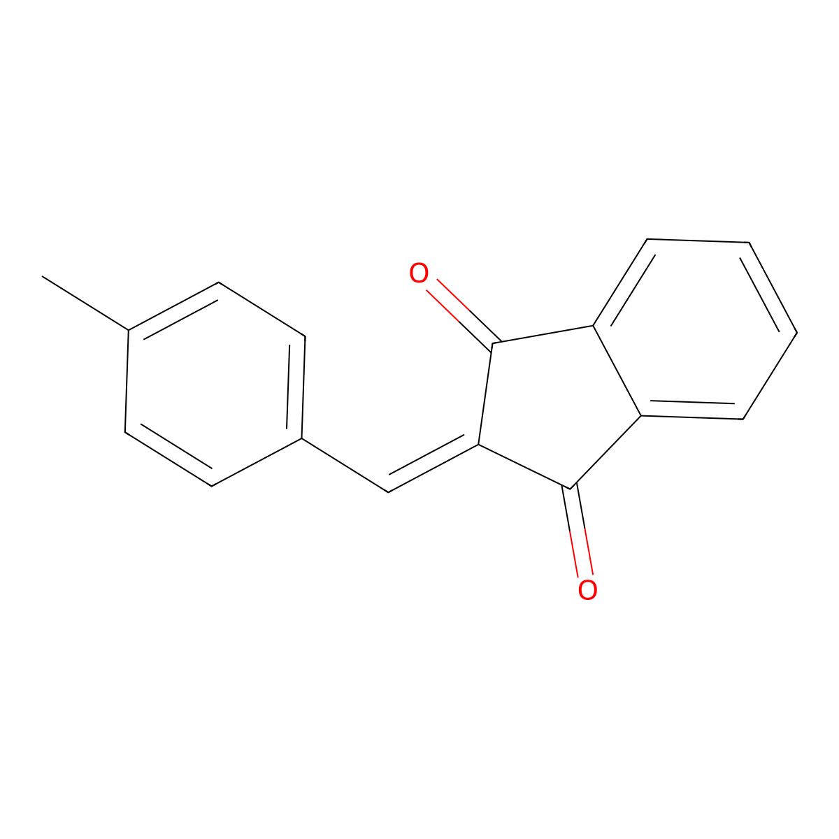 1H-indene-1,3(2H)-dione, 2-[(4-methylphenyl)methylene]- molecular structure, CAS 15875-51-1