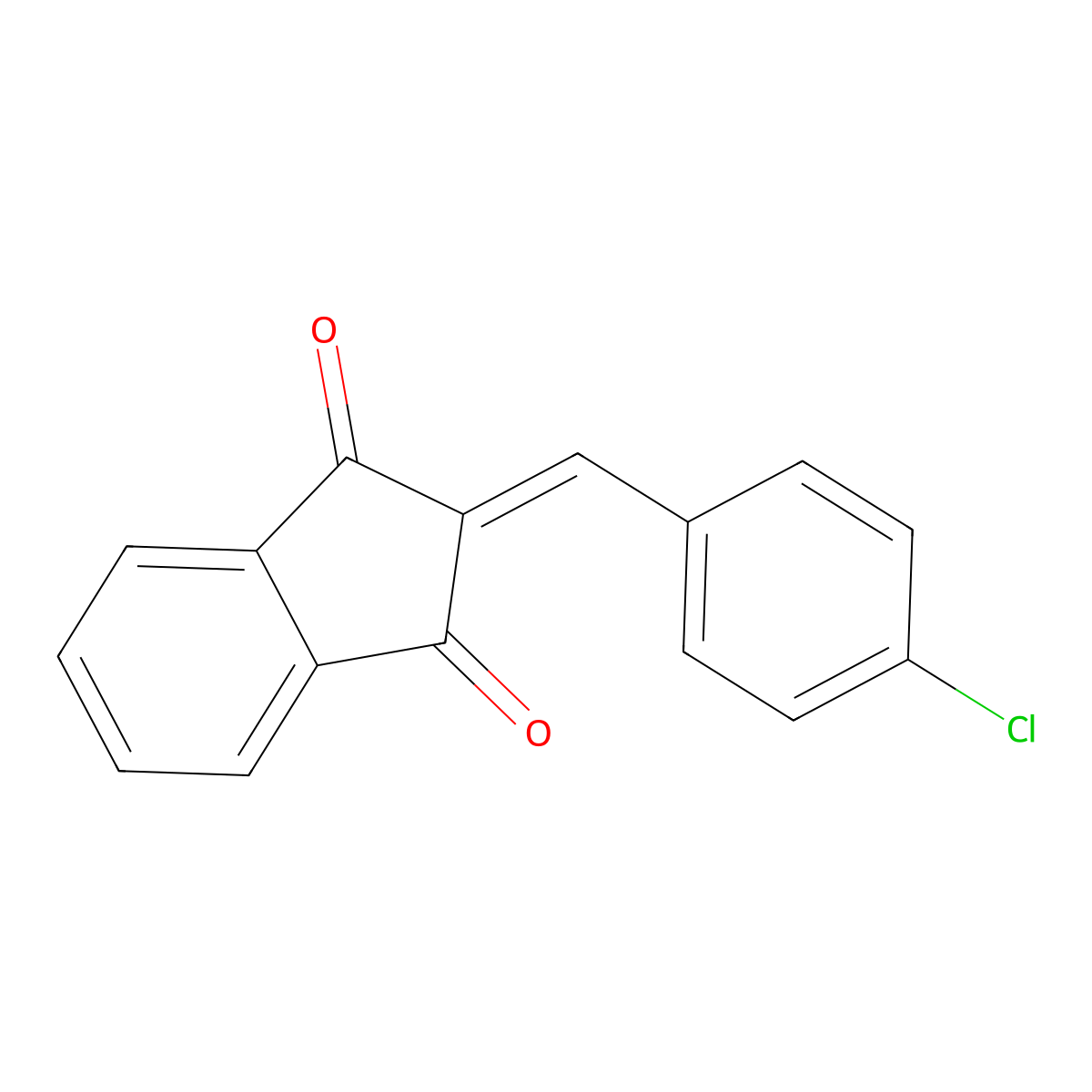 2-[(4-chlorophenyl)methylene]-1H-indene-1,3(2H)-dione molecular structure, CAS 15875-54-4