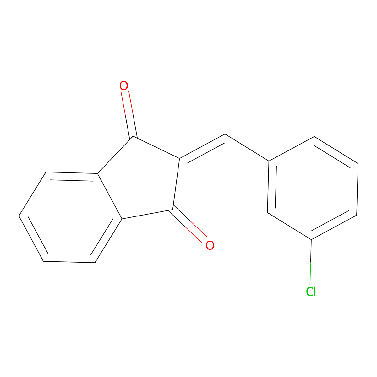 2-[(3-Chlorophenyl)methylene]-1H-indene-1,3(2H)-dione molecular structure, CAS 15875-55-5