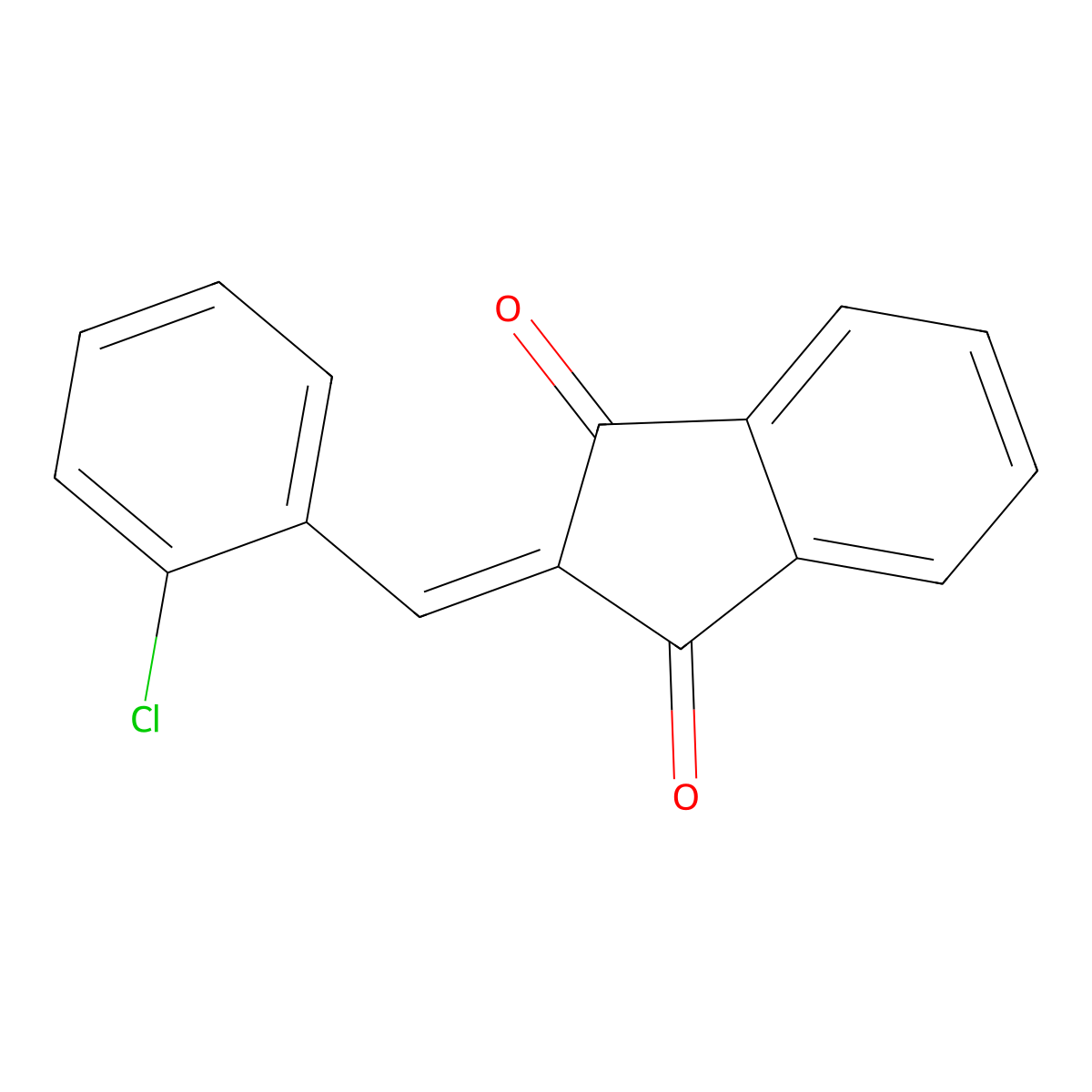 1H-Indene-1,3(2H)-dione, 2-[(2-chlorophenyl)methylene]- molecular structure, CAS 15875-56-6