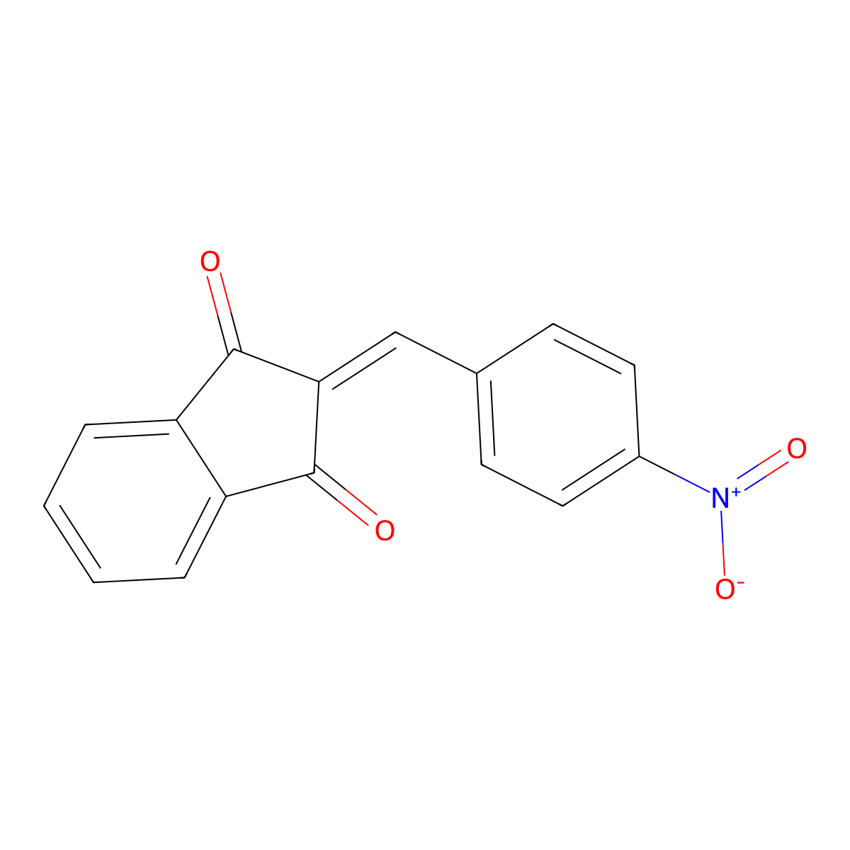 2-[(4-Nitrophenyl)methylidene]indene-1,3-dione molecular structure, CAS 15875-60-2