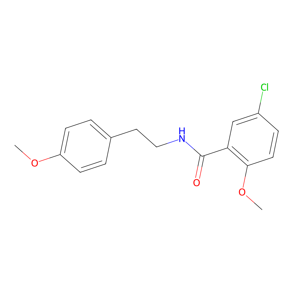 5-chloro-2-methoxy-N-[2-(4-methoxyphenyl)ethyl]benzamide molecular structure, CAS 158751-77-0