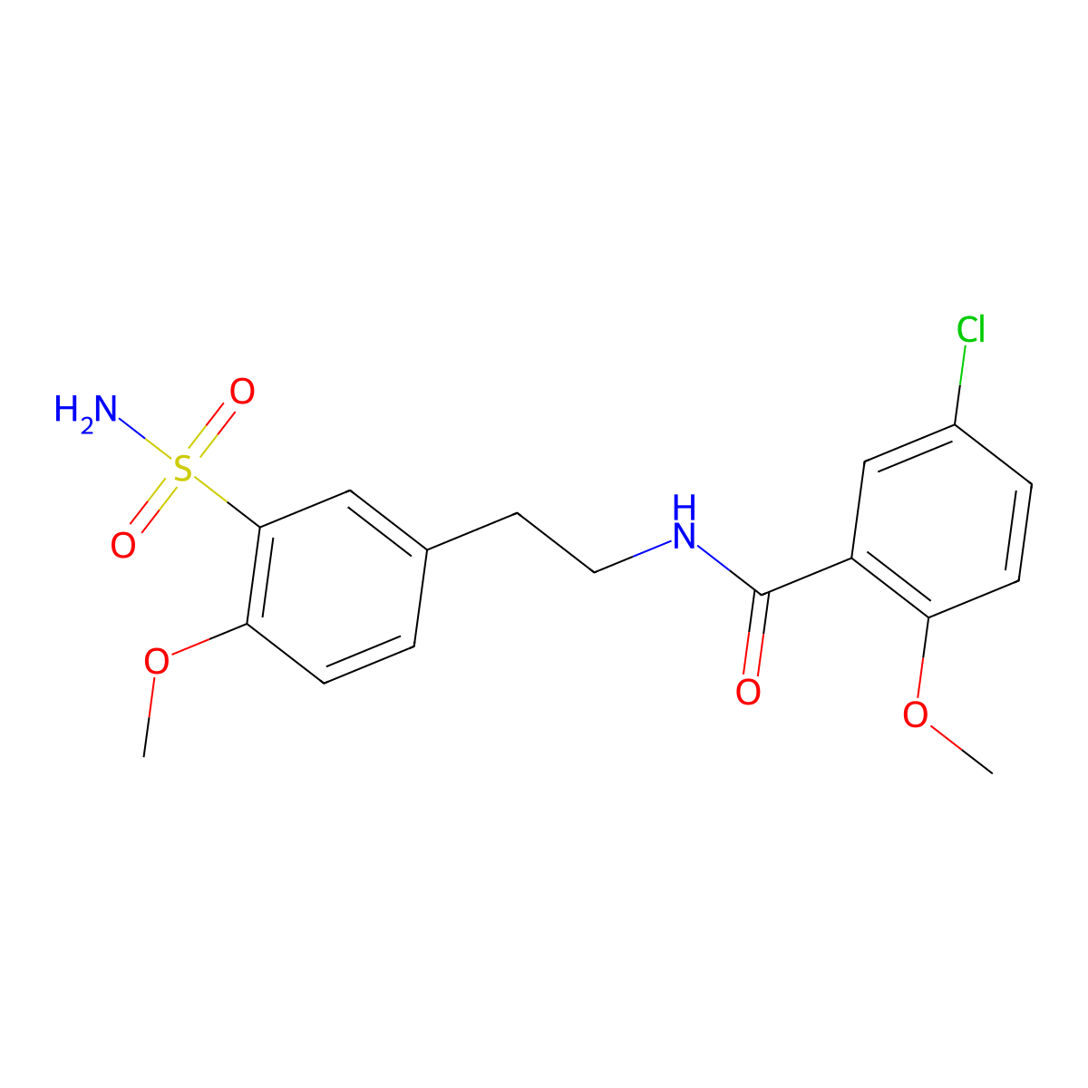 N-[2-[3-(Aminosulfonyl)-4-methoxyphenyl]ethyl]-5-chloro-2-methoxy-benzamide molecular structure, CAS 158751-78-1