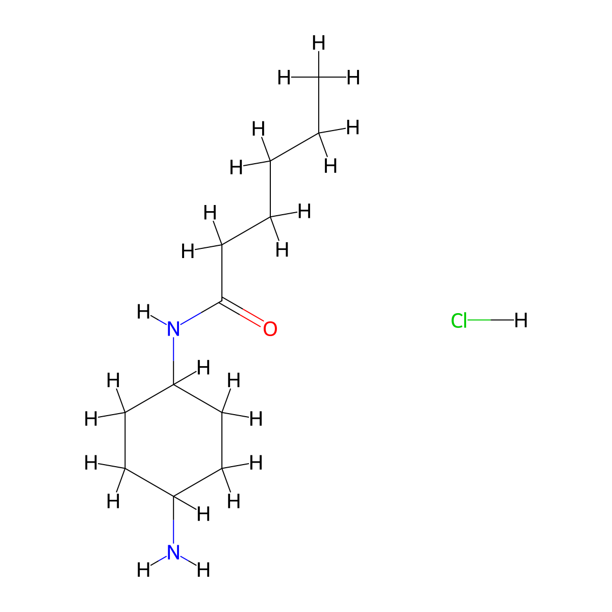 N-(4-aminocyclohexyl)hexanamide hydrochloride molecular structure, CAS 1587534-37-9