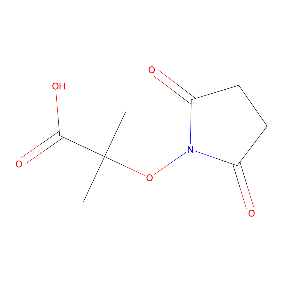 2-((2,5-Dioxopyrrolidin-1-yl)oxy)-2-methylpropanoic acid molecular structure, CAS 1587660-78-3