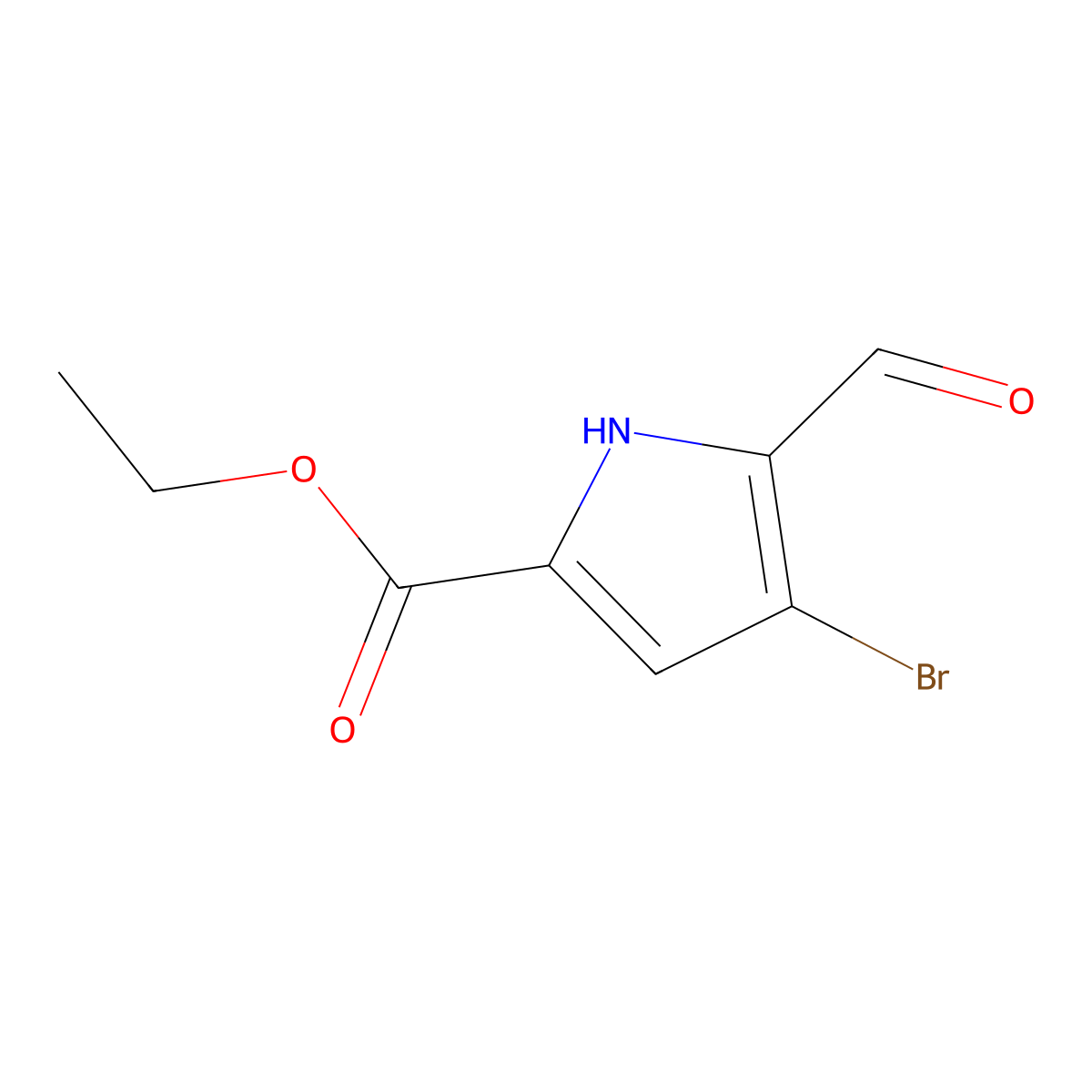 ethyl 4-bromo-5-formyl-1H-pyrrole-2-carboxylate molecular structure, CAS 1587692-53-2