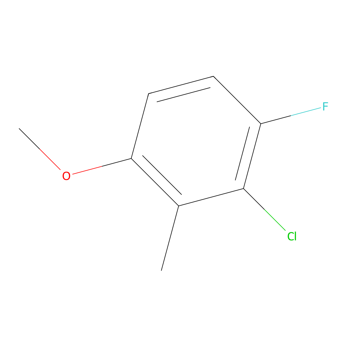 3-Chloro-4-fluoro-2-methylanisole molecular structure, CAS 1587728-93-5