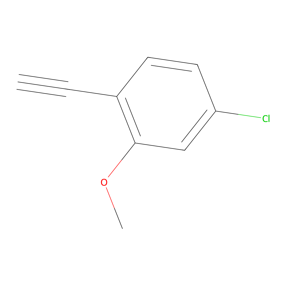 4-Chloro-1-ethynyl-2-methoxybenzene molecular structure, CAS 1587729-01-8