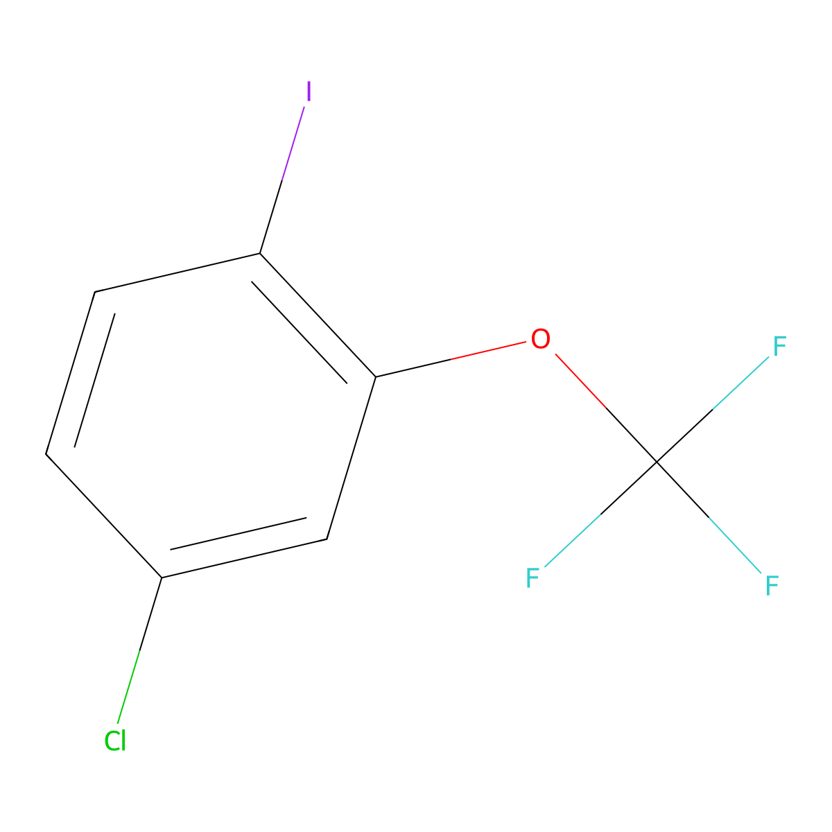 4-Chloro-1-iodo-2-(trifluoromethoxy)benzene molecular structure, CAS 1587729-03-0