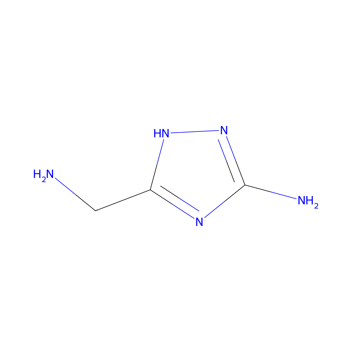3-(aminomethyl)-1H-1,2,4-triazol-5-amine molecular structure, CAS 158773-33-2