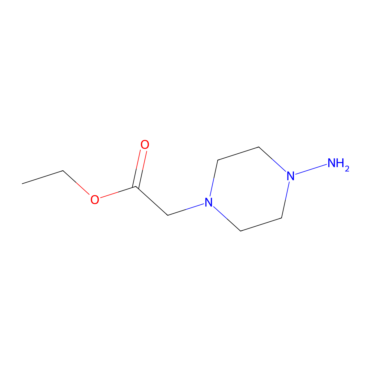 Ethyl 2-(4-aminopiperazin-1-yl)acetate molecular structure, CAS 158773-35-4