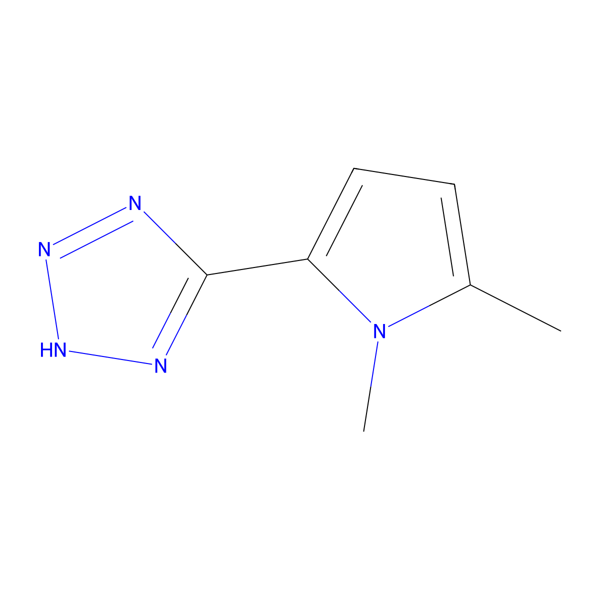 5-(1,5-dimethyl-1H-pyrrol-2-yl)-2H-tetrazole molecular structure, CAS 158773-71-8