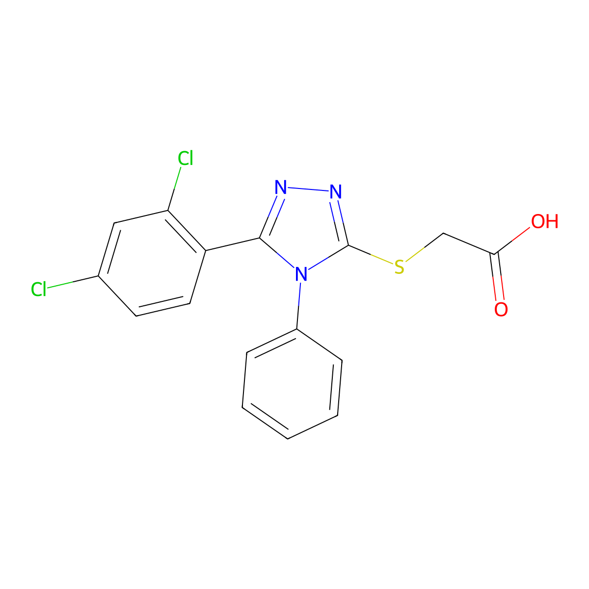 2-{[5-(2,4-dichlorophenyl)-4-phenyl-4H-1,2,4-triazol-3-yl]sulfanyl}acetic acid molecular structure, CAS 158773-87-6