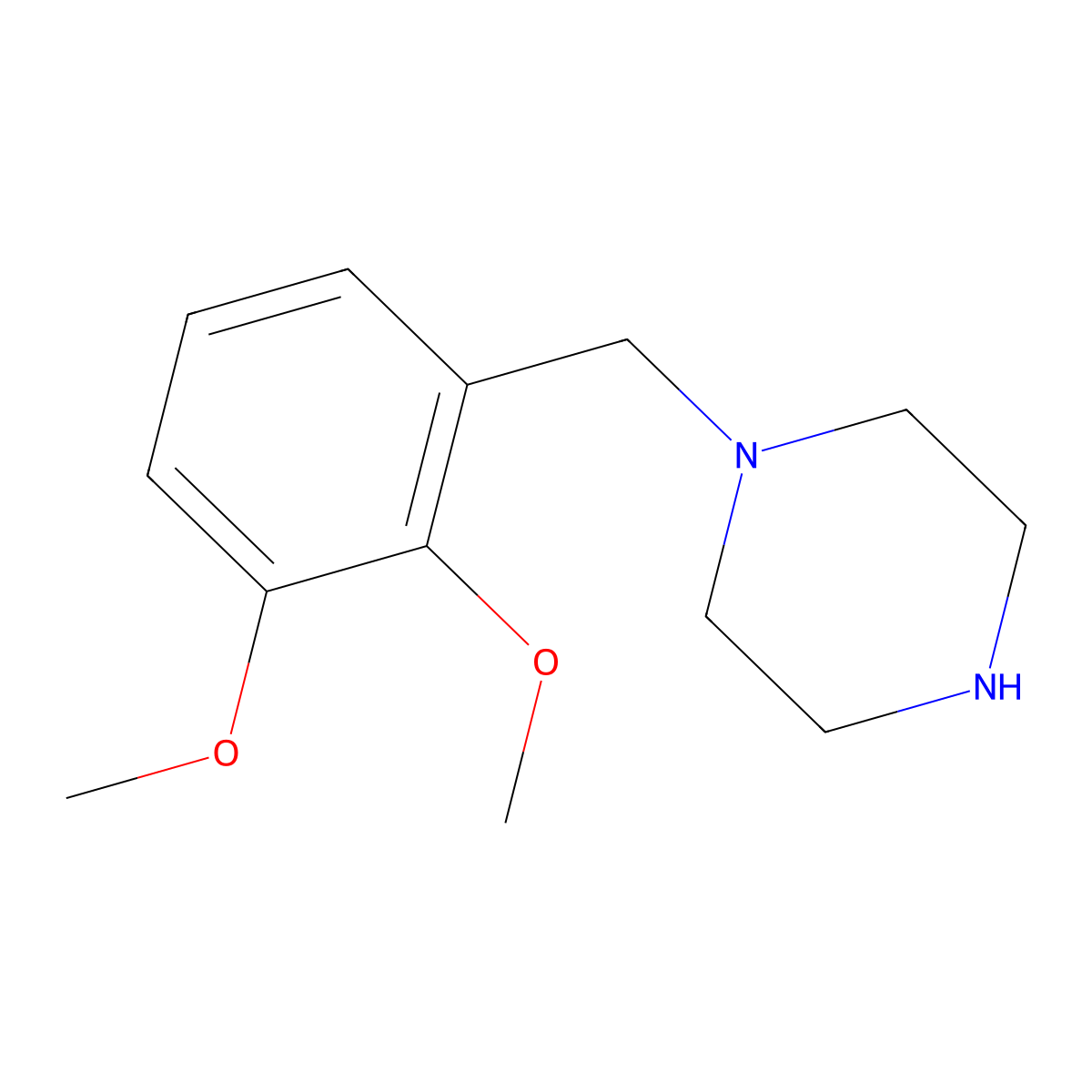 1-[(2,3-Dimethoxyphenyl)methyl]piperazine molecular structure, CAS 158776-75-1