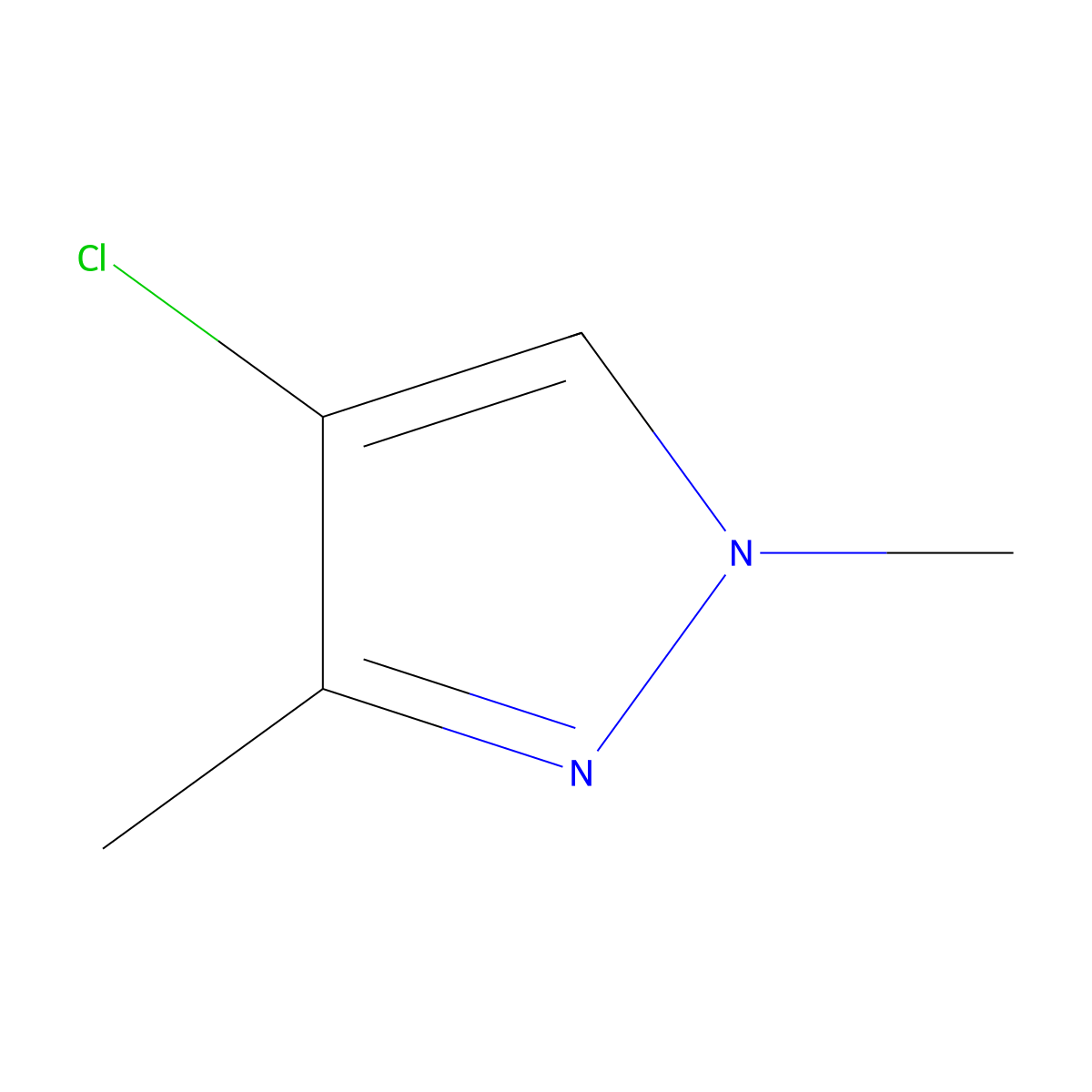 4-Chloro-1,3-dimethyl-1H-pyrazole molecular structure, CAS 15878-44-1