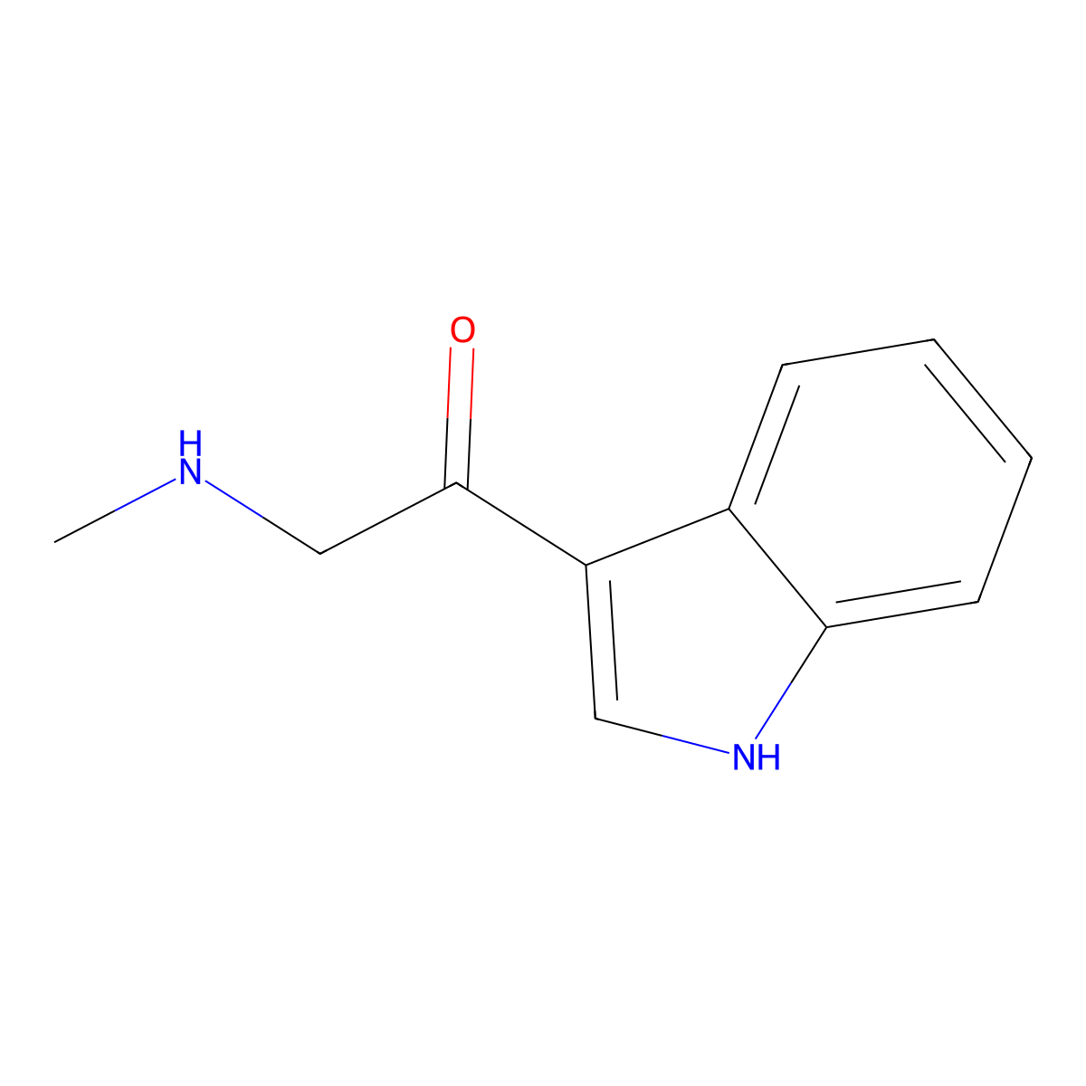 1-(1H-indol-3-yl)-2-(methylamino)ethanone molecular structure, CAS 15879-28-4