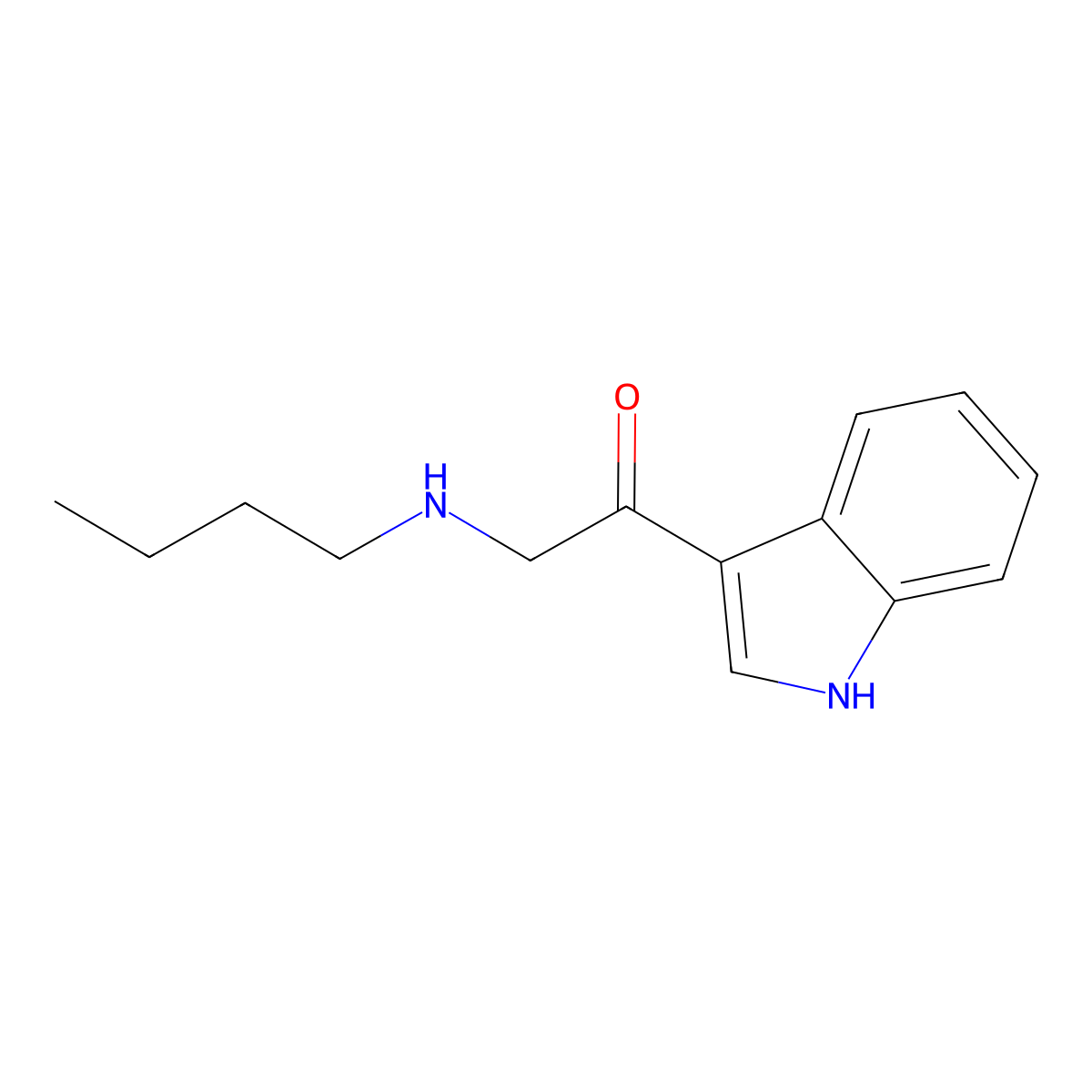 2-(butylamino)-1-(1H-indol-3-yl)ethanone molecular structure, CAS 15879-29-5