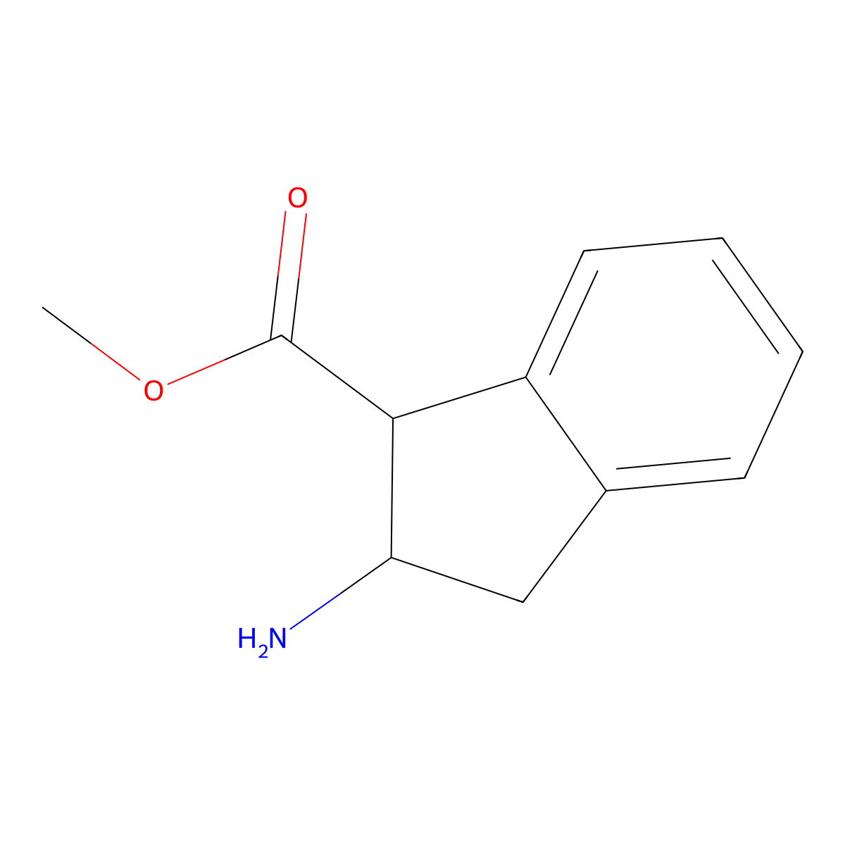 methyl 2-amino-2,3-dihydro-1H-indene-1-carboxylate molecular structure, CAS 158804-37-6