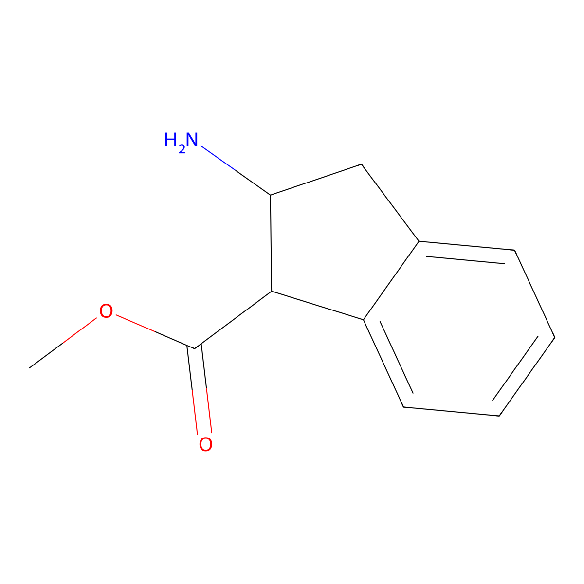 methyl 2-amino-2,3-dihydro-1H-indene-1-carboxylate molecular structure, CAS 158804-37-6