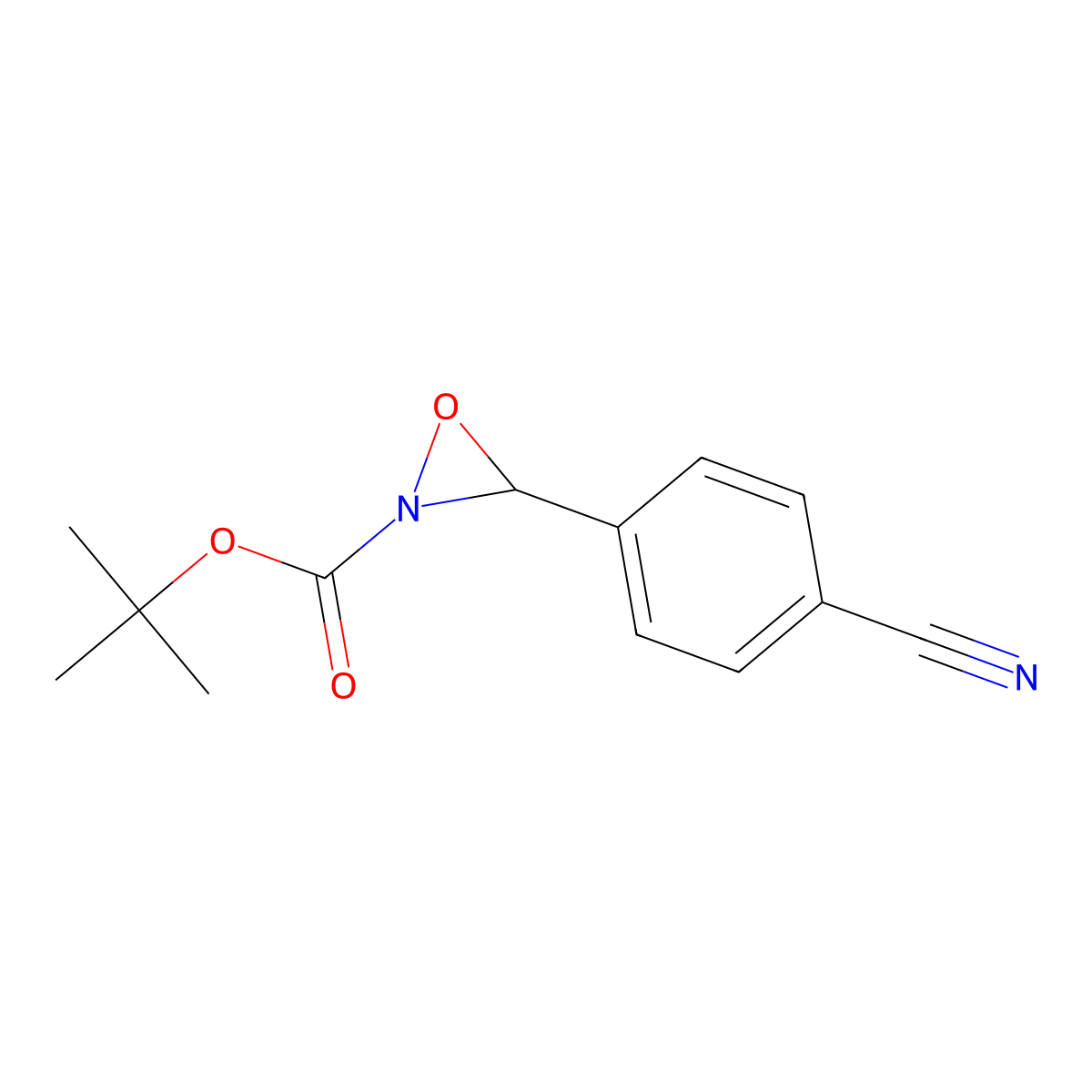 N-Boc-3-(4-cyanophenyl)oxaziridine molecular structure, CAS 158807-35-3