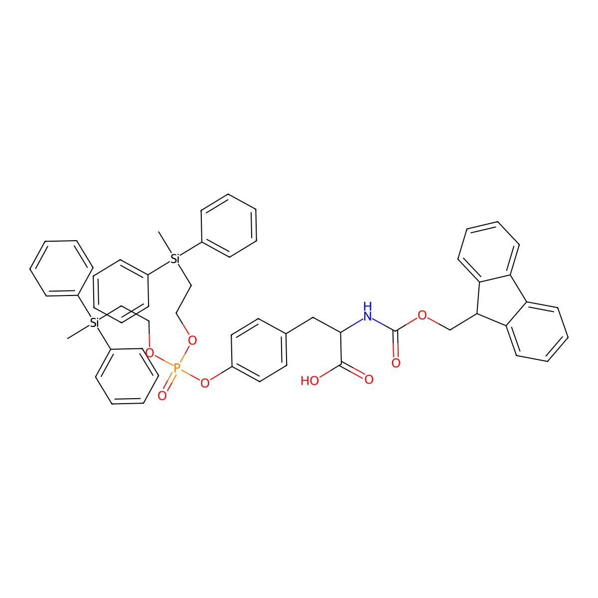 (Fmoc-Tyr(PO3(2-(methyldiphenylsilyl)ethyl)2)-OH) molecular structure, CAS 158817-11-9