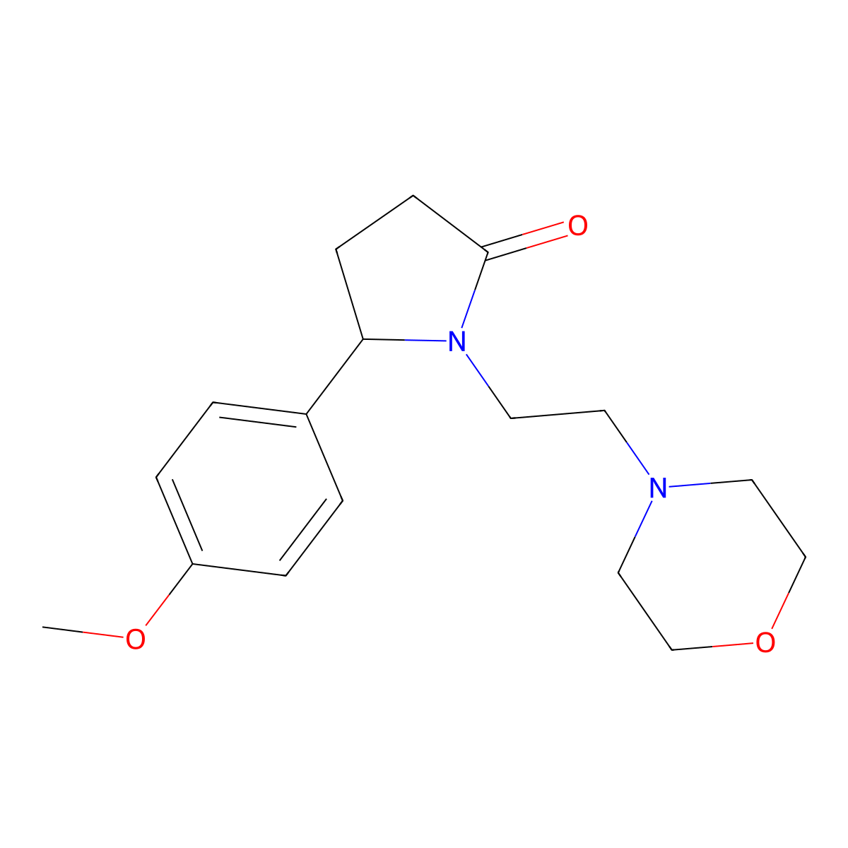 5-(4-Methoxyphenyl)-1-(2-morpholin-4-ylethyl)pyrrolidin-2-one molecular structure, CAS 158819-62-6