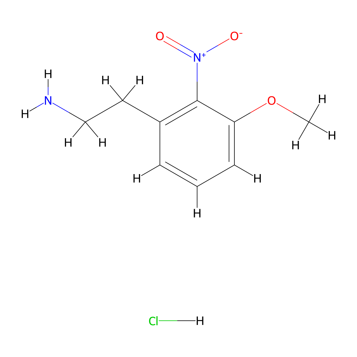 2-(3-Methoxy-2-nitrophenyl)ethan-1-amine hydrochloride molecular structure, CAS 158820-48-5