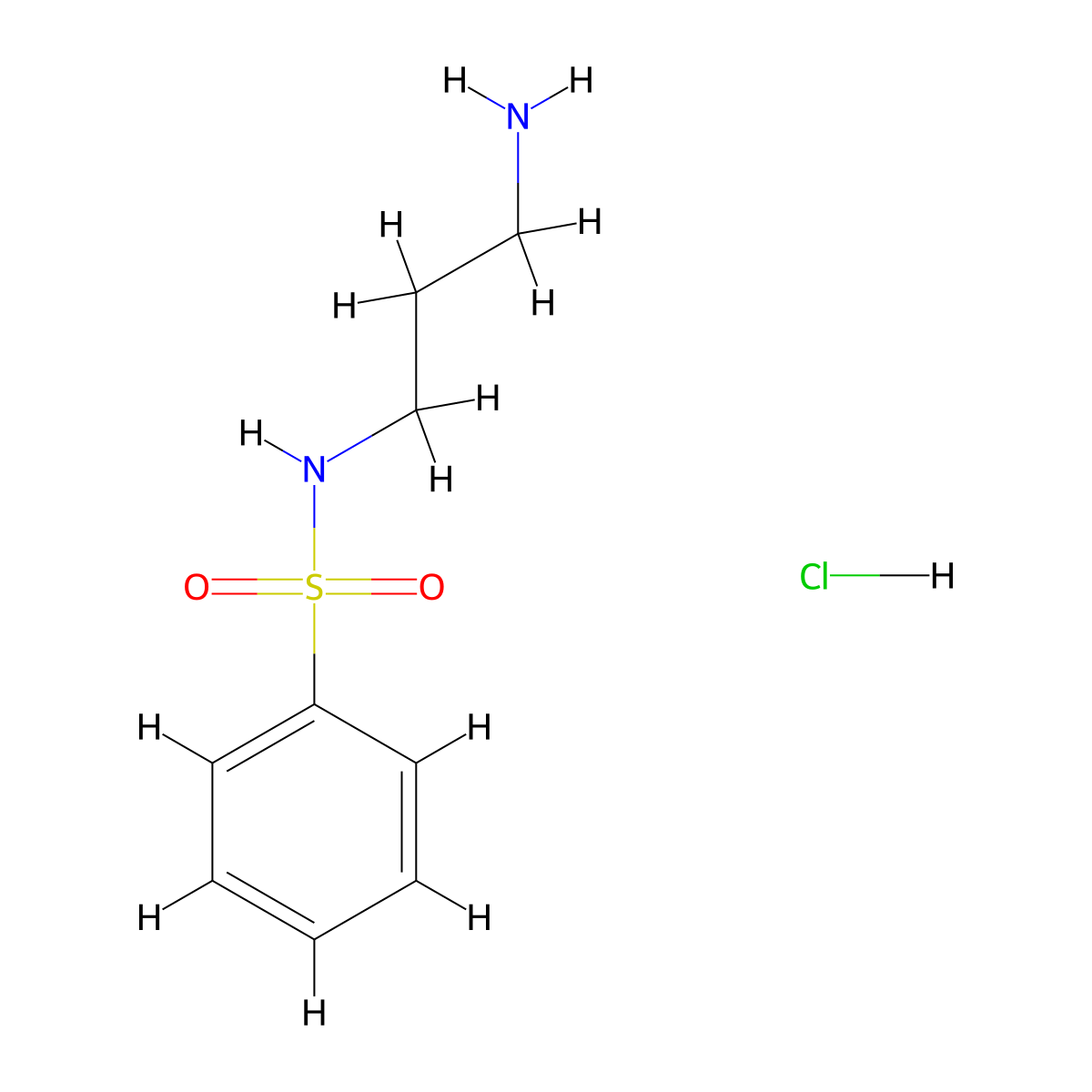 N-(3-aminopropyl)benzenesulfonamide hydrochloride molecular structure, CAS 1588266-82-3