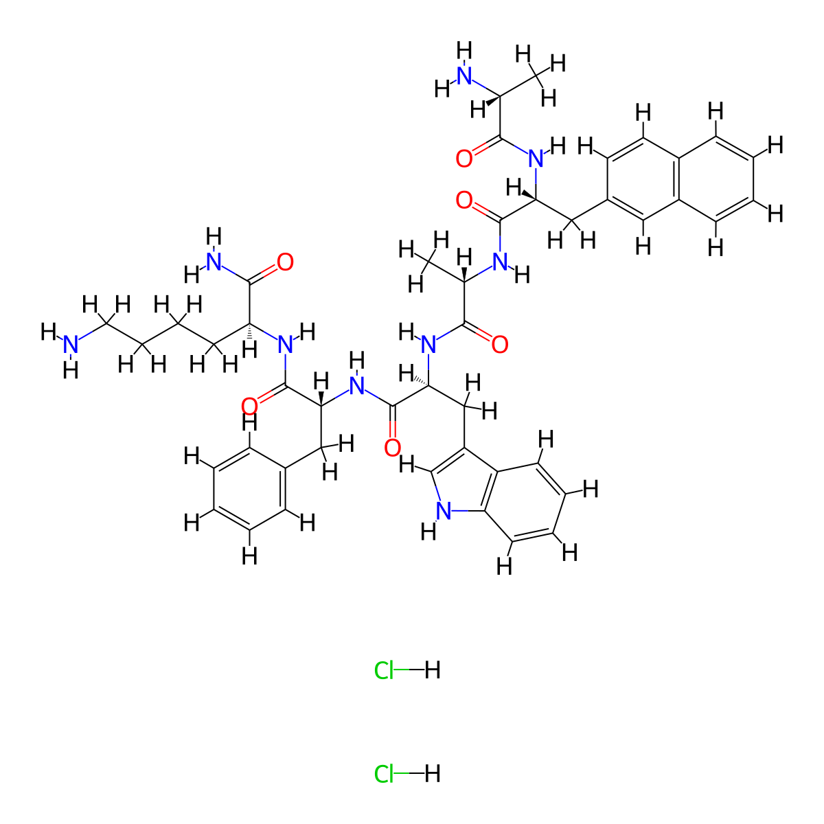 Pralmorelin Dihydrochloride molecular structure, CAS 158827-34-0