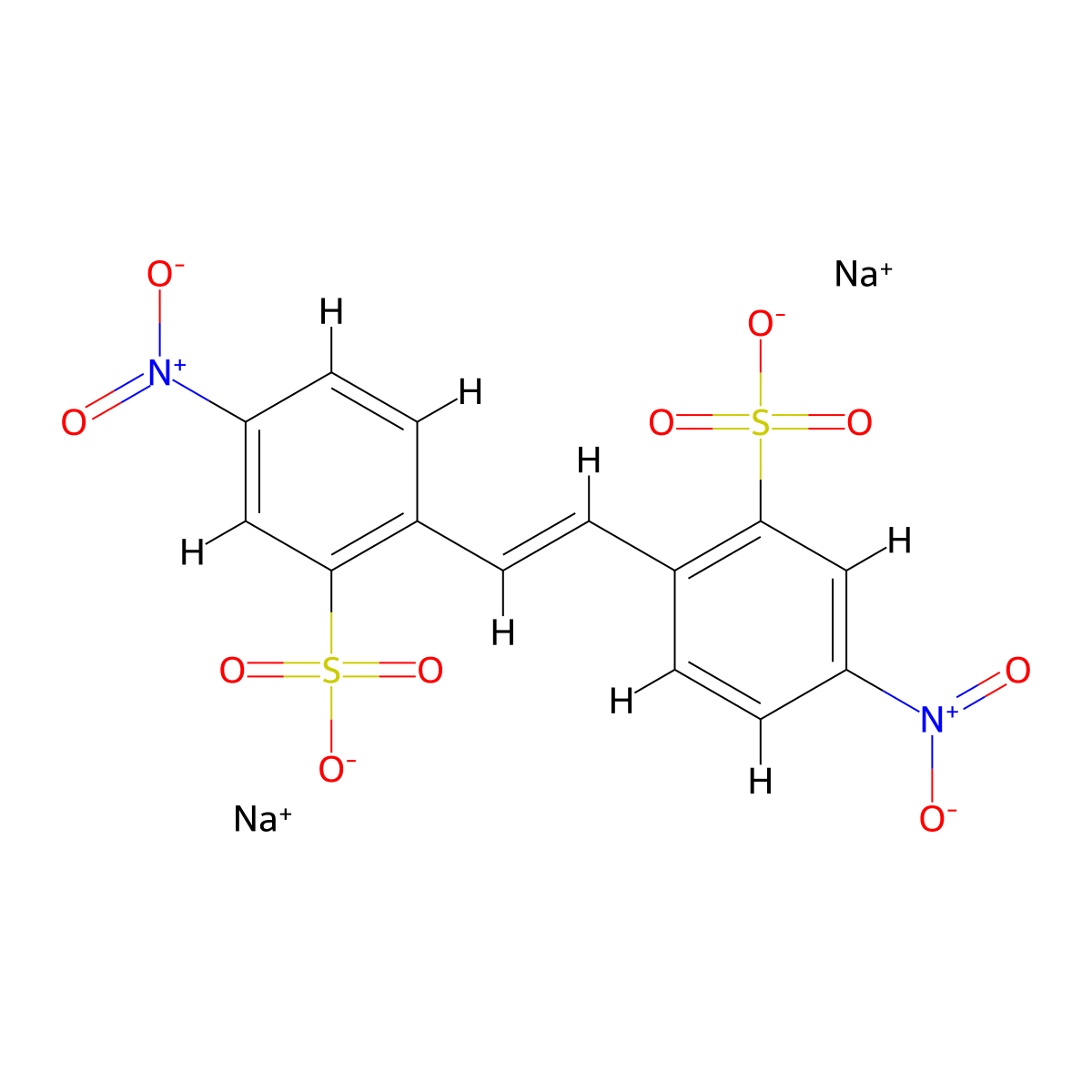 Benzenesulfonic acid, 2,2'-(1,2-ethenediyl)bis(5-nitro-, sodium salt molecular structure, CAS 15883-59-7