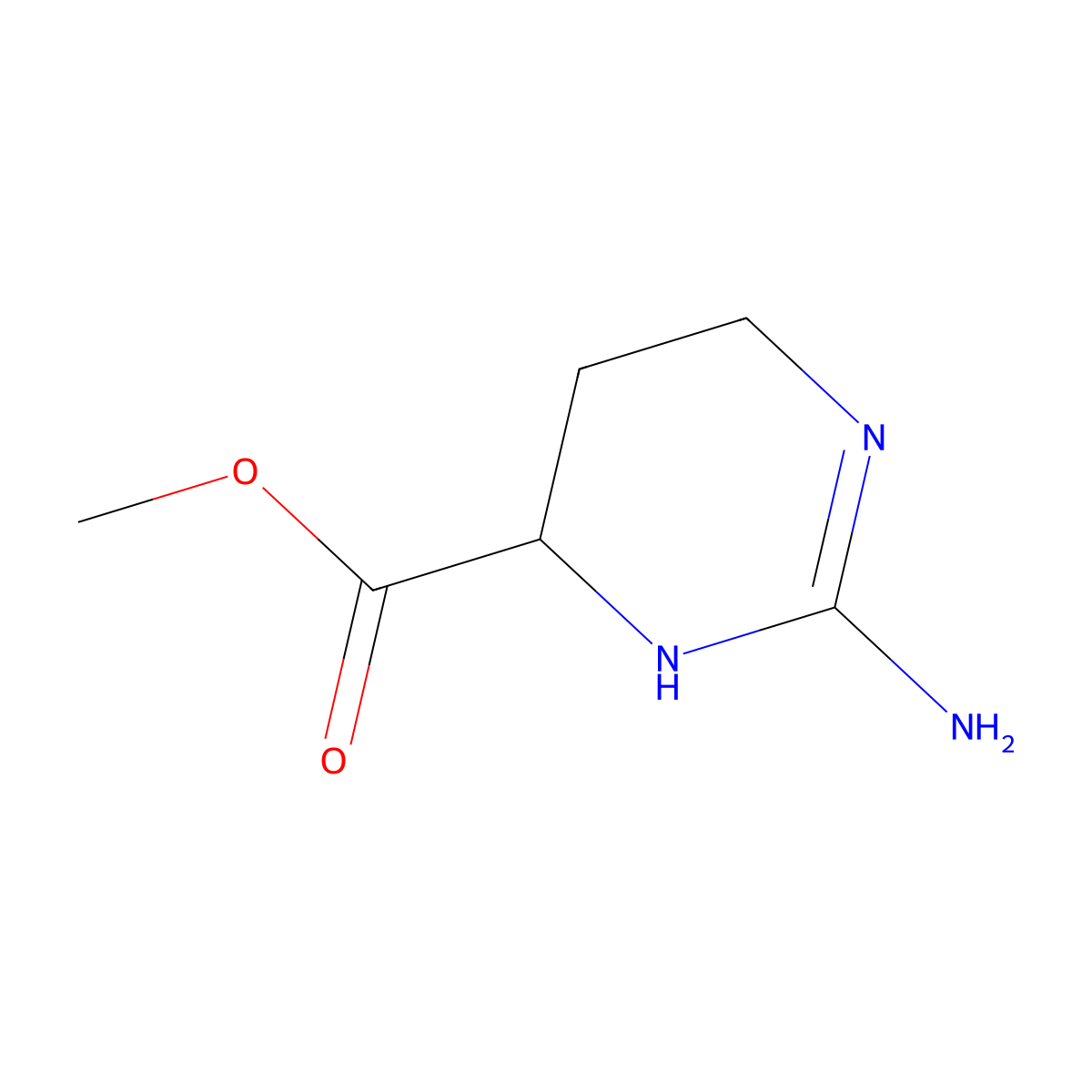 Methyl 2-amino-1,4,5,6-tetrahydropyrimidine-6-carboxylate molecular structure, CAS 158832-50-9