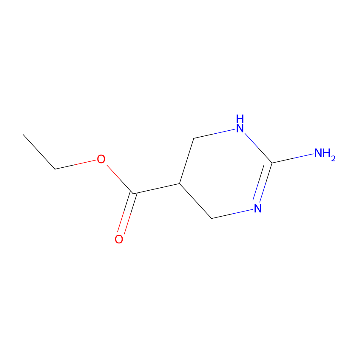 Ethyl 2-amino-1,4,5,6-tetrahydropyrimidine-5-carboxylate molecular structure, CAS 158832-52-1