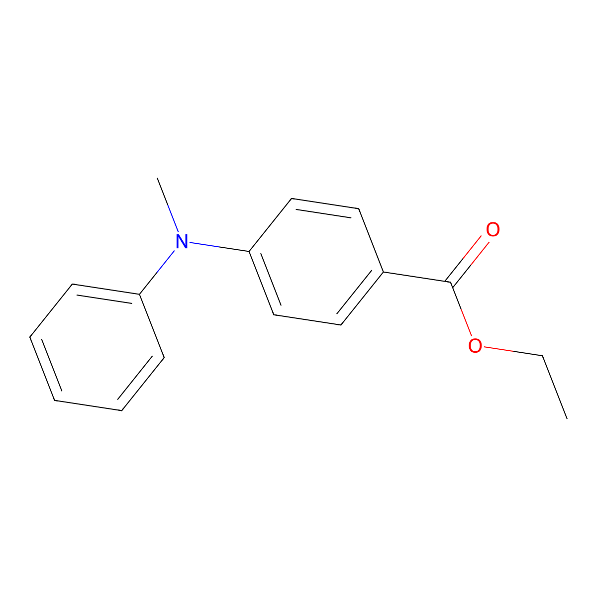 Benzoic acid, 4-(methylphenylamino)-, ethyl ester molecular structure, CAS 158833-49-9