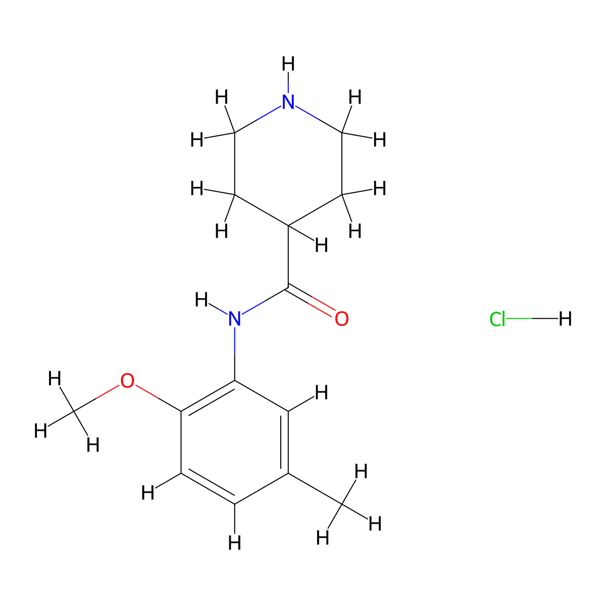 N-(2-methoxy-5-methylphenyl)piperidine-4-carboxamide hydrochloride molecular structure, CAS 1588350-98-4