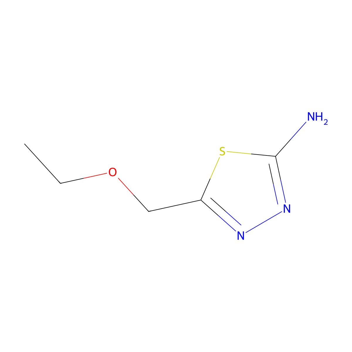 5-(Ethoxymethyl)-1,3,4-thiadiazol-2-amine molecular structure, CAS 15884-88-5