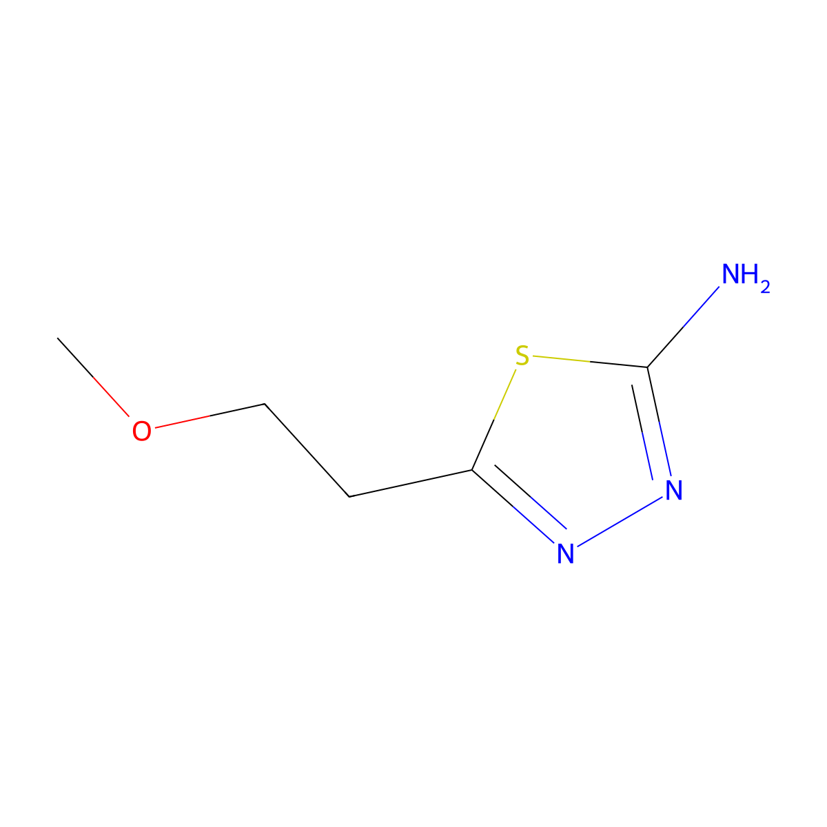 5-(2-Methoxyethyl)-1,3,4-thiadiazol-2-amine molecular structure, CAS 15884-90-9