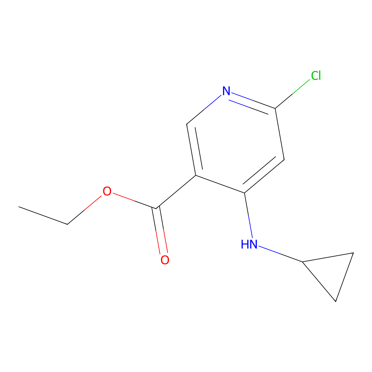 Ethyl 6-chloro-4-(cyclopropylamino)pyridine-3-carboxylate molecular structure, CAS 1588424-59-2