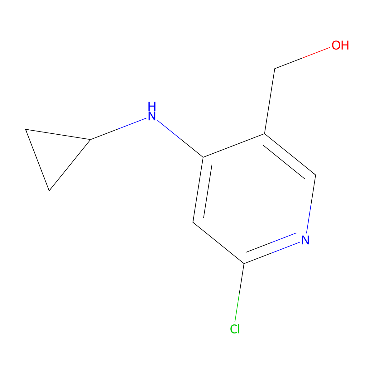 (6-Chloro-4-(cyclopropylamino)pyridin-3-yl)methanol molecular structure, CAS 1588424-64-9
