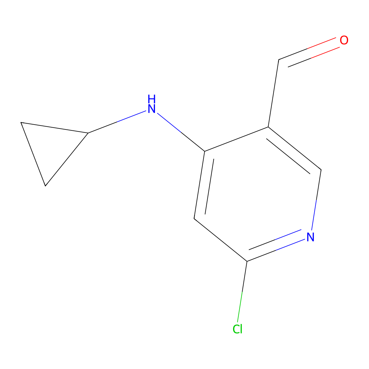 6-Chloro-4-(cyclopropylamino)nicotinaldehyde molecular structure, CAS 1588424-68-3