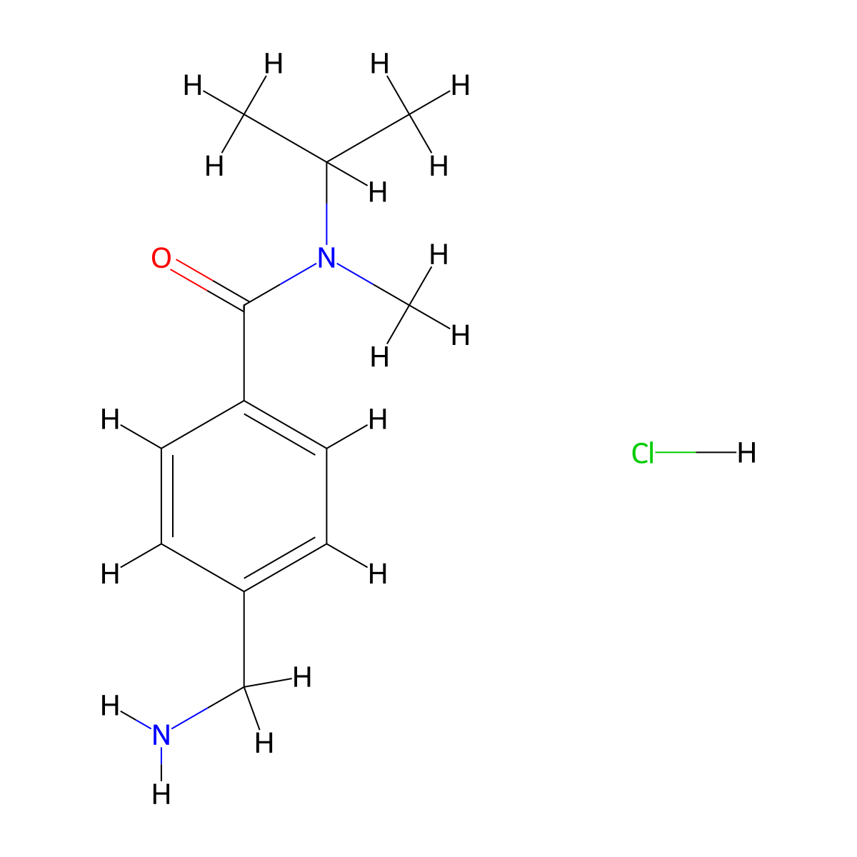 4-(aminomethyl)-N-methyl-N-(propan-2-yl)benzamide hydrochloride molecular structure, CAS 1588438-93-0