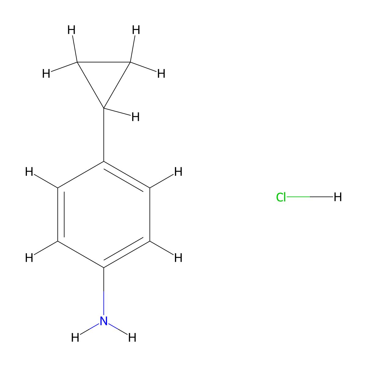 4-Cyclopropylaniline hydrochloride molecular structure, CAS 1588440-94-1