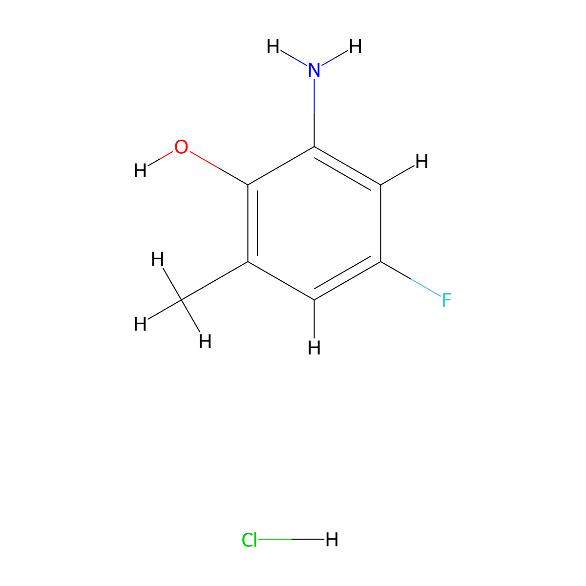 2-Amino-4-fluoro-6-methylphenol hydrochloride molecular structure, CAS 1588440-98-5