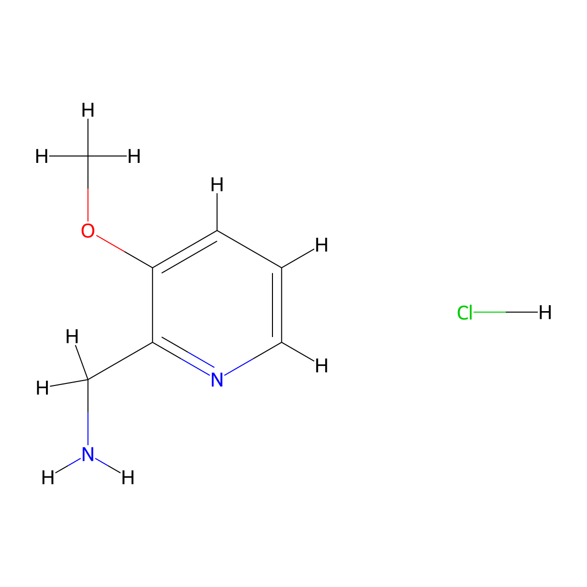 (3-Methoxypyridin-2-yl)methanamine hydrochloride molecular structure, CAS 1588441-00-2