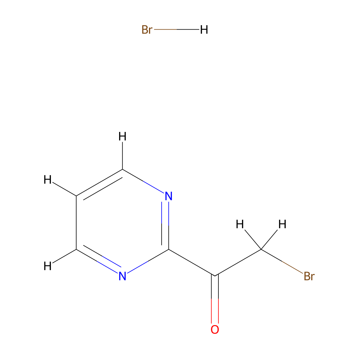 2-Bromo-1-(pyrimidin-2-yl)ethanone hydrobromide molecular structure, CAS 1588441-02-4