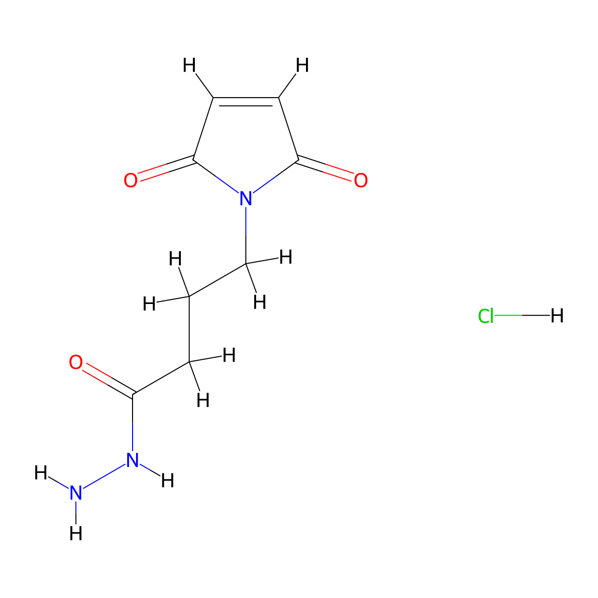 4-(2,5-Dioxo-2,5-dihydro-1H-pyrrol-1-yl)butanehydrazide hydrochloride molecular structure, CAS 1588441-05-7